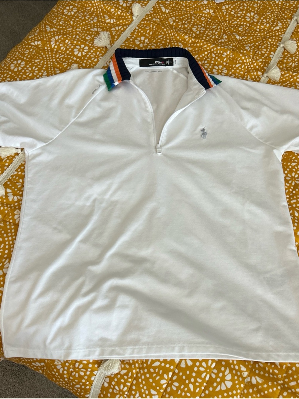 Ralph Lauren White Short-Sleeve Polo with Navy Trim - Picture 8 of 10